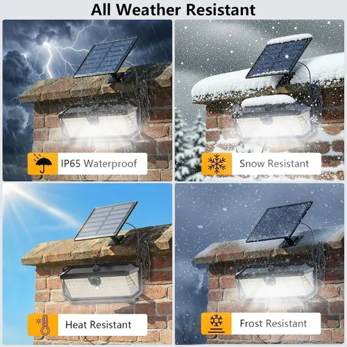 Vista 12 de SyouHome - Luces solares de movimiento para exteriores, 388 LED 4000 LM luces de inundación solares