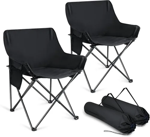 Vista 10 de Joyfair Silla de campamento al aire libre para adultos, sillas plegables grandes y portátiles con bolsa de transporte para patio, playa, pesca