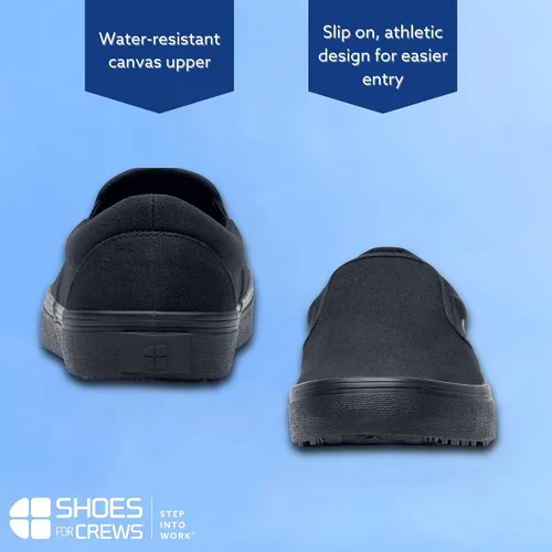 Vista 5 de Shoes For Crews Unisex Slip-On Work Shoes - Comfortable, Water-Resistant & Non-Slip Footwear for Men & Women - Ideal for Food Service, Healthcare &