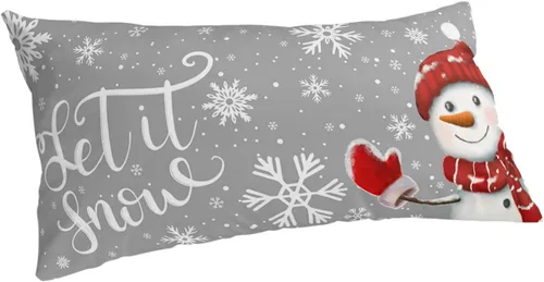Vista 20 de Fundas de almohada de tamaño estándar de muñeco de nieve, 2 paquetes de fundas de almohada suaves para cama, fundas decorativas para sofá de cuerpo