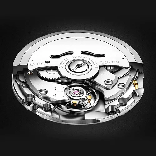 Vista 7 de BERNY Reloj mecánico automático para hombre, reloj de cuerda automática, resistente al agua, 20 ATM, cristal de zafiro, resistente a los arañazos
