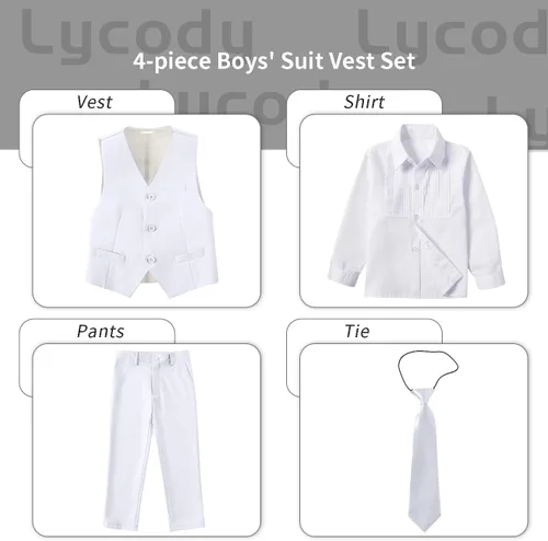 Vista 111 de Conjunto de chaleco para niños, trajes formales, trajes de boda, ropa de vestir