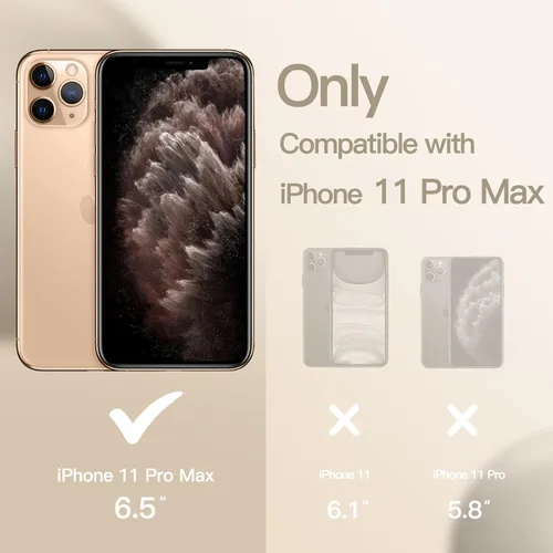 Vista 2 de JETech Funda de silicona para iPhone 11 Pro Max de 6.5 pulgadas, suave al tacto, funda protectora de cuerpo completo, a prueba de golpes con forro