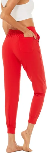 Vista 2 de AvaCostume Pantalones deportivos ligeros de algodón para mujer, pantalones deportivos de yoga, pantalones casuales con bolsillos