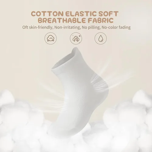 Vista 2 de Calcetines antideslizantes para bebé, paquete de 1012 para niños pequeños, niñas, niños, calcetines de algodón para bebés