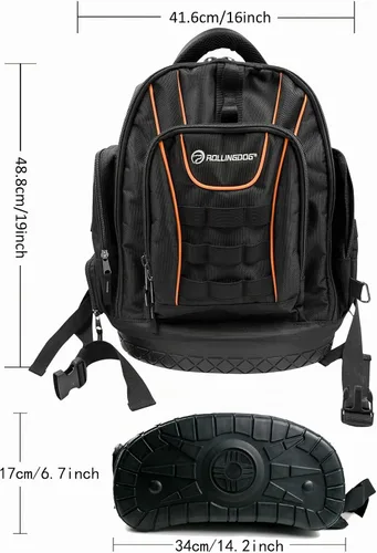 Vista 3 de ROLLINGDOG - Mochila para pintor, resistente y multifuncional Se adapta a todas las herramientas de pintura y bricolaje, organizadores