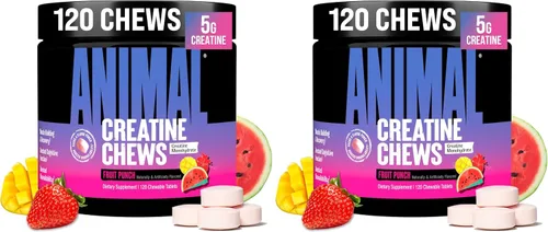 Vista 10 de Animal Gomitas de Creatina – Tabletas masticables mejoradas de monohidrato de creatina con AstraGin y sal marina, máxima absorción pre