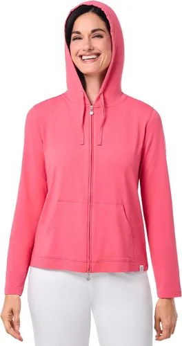 Vista 39 de Sudadera con capucha para la costa, de Coolibar, para mujer, UPF 50+, protege del sol