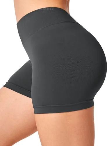 Vista 5 de YEOREO Pantalones cortos de entrenamiento para mujer, espalda en V, pantalones cortos de gimnasio con levantamiento de glúteos, pantalones cortos
