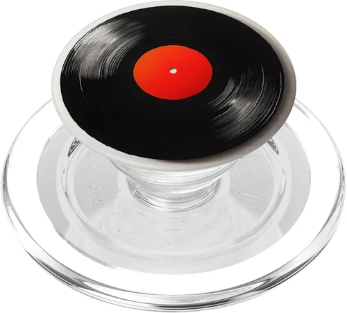 Vista 7 de Red Vinyl Record Player Vinyl Collector Retro Music Lover PopSockets Adhesive PopGrip