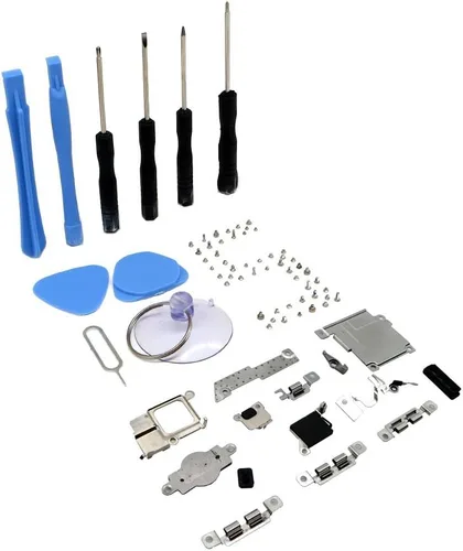 Vista 10 de Piezas internas de la cubierta de la placa de metal para el iPhone 5, reemplazo del soporte incluye juego completo de tornillos y kit