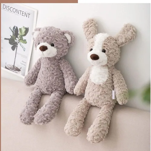 Vista 7 de GUDVES Juguete de peluche de animal del bosque, peluche suave de 15 pulgadas, conejo, oso, perro, unicornio, elefante, juguete de peluche
