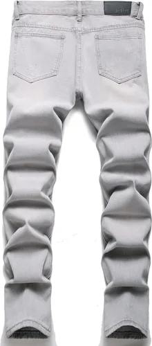 Vista 2 de Liuhond Pantalones de mezclilla lavados rasgados y desgastados para hombre