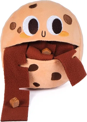 Vista 13 de CHEWFFON Juguetes de peluche para perros con sonido, juguete interactivo en forma de bagel para cachorros, lindo rompecabezas para perros
