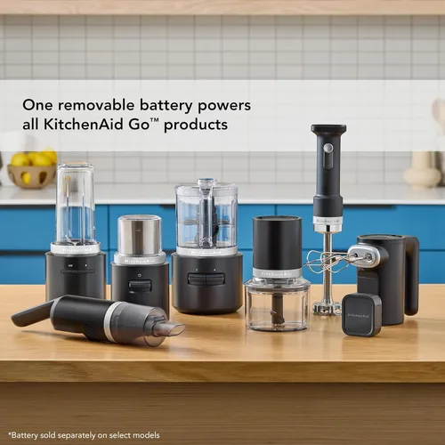 Vista 7 de KitchenAid Batidora de mano inalámbrica Go con accesorios: la batería se vende por separado, KHBRV05, negro mate