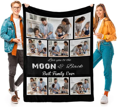 Vista 15 de D-Story Mantas personalizadas con fotos, regalos personalizados para parejas, regalos de aniversario y cumpleaños para esposa, marido, novia, novio
