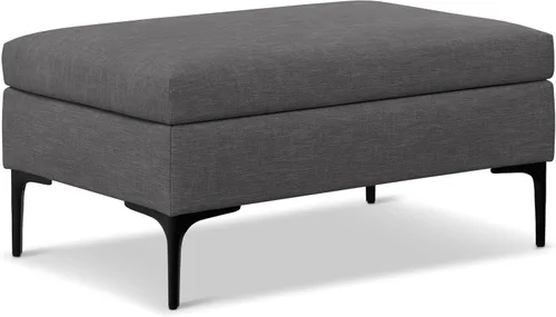 Vista 19 de SIMPLIHOME Rebecca - Mesa de centro rectangular de almacenamiento, otomana rectangular de 36 pulgadas de ancho con aspecto de lino tapizada