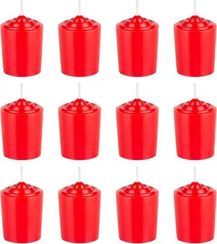 Vista 9 de Velas votivas sin perfume marfil de 15 horas, paquete de 12