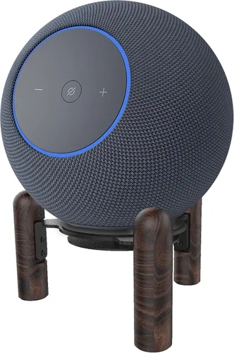 Vista 4 de Soporte de montaje de escritorio para el nuevo Echo Studio 2025, Echo 4ª generación y otros altavoces adecuados. Madera de nogal negro.