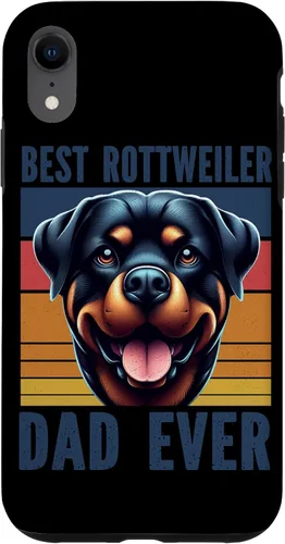 Vista 24 de Rottweiler Dad Rottie Father Dog Parent Father's Day Retro Case for iPhone 16