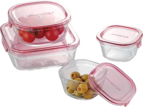 Vista 15 de iwaki PS-PRN-4G1 Heat Resistant Glass Storage Containers, Green, Set of 4, Pack & Range