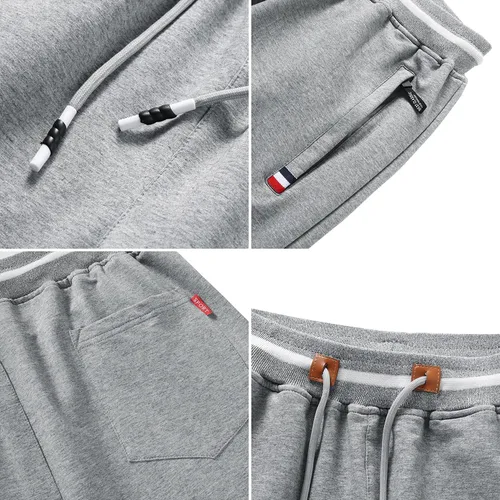 Vista 5 de FoxQ Pantalones deportivos para hombre con bolsillos, pantalones deportivos para correr, casuales, pantalones de yoga, ajuste holgado, pierna recta