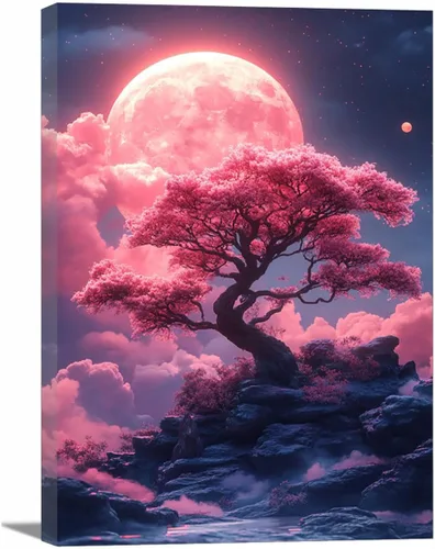 Vista 34 de VOCBAN Tree of Life Canvas Wall Art Tree Decor Painting Artwork for Office Kitchen Bathroom Dining Room Office Home Decor Dormitory(black black 74