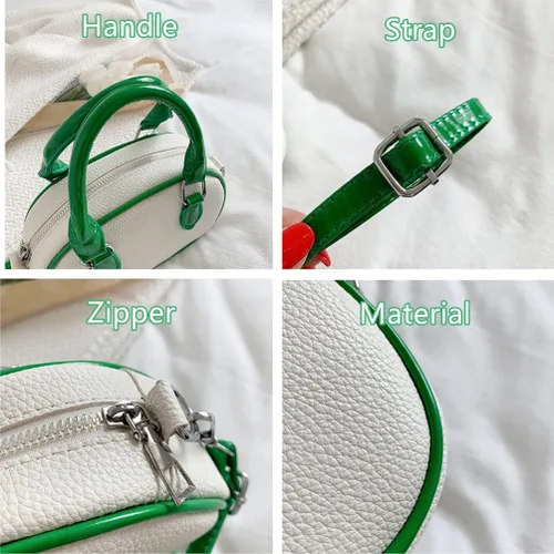 Vista 4 de Regalo para niñas y mujeres, bolso vintage pequeño, bolso cruzado de piel sintética, bolso de hombro casual portátil