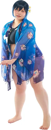 Vista 2 de haikyuu Cárdigan tipo kimono de verano para mujer, salida de baño, bikini