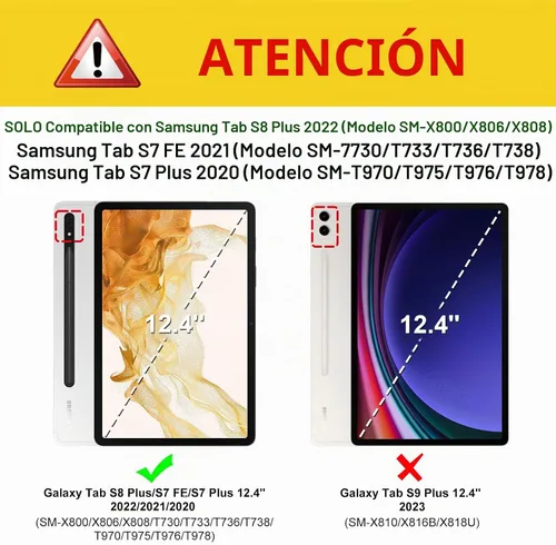 Vista 2 de Fintie Funda Portafolio para Samsung Galaxy Tab S8 Plus/S7 FE/S7 Plus 12.4