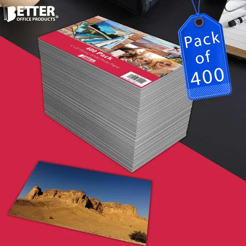 Vista 4 de Papel fotográfico brillante de alta calidad, 4 x 6 pulgadas, 400 hojas, 7.05 oz/m², mejores productos de oficina, 4 x 6, paquete de 400