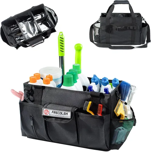 Vista 16 de Organizador de Limpieza para Suministros de Limpieza con Bolsillos para Artículos Esenciales de Limpieza del Hogar, Organizador de Limpieza, Bolsa