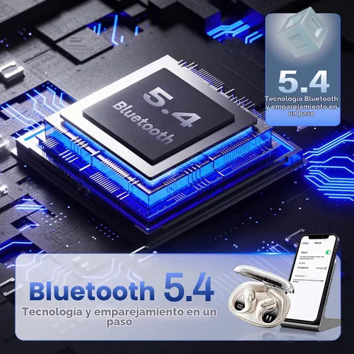 Vista 8 de Auriculares de oreja abierta inalámbricos - Auriculares Bluetooth 5.4 con pantalla digital LED IPX7 impermeable, auriculares inalámbricos control