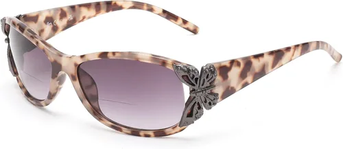 Vista 8 de JM Paquete de 2 lentes de sol de lectura bifocales para mujer, a la moda, para lectura al aire libre, protección UV400 Negro