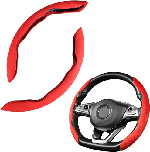 Vista 12 de LoyaForba Funda universal para volante de automóvil, protector universal de cuero segmentado de 15 pulgadas, antideslizante y suave, transpirable