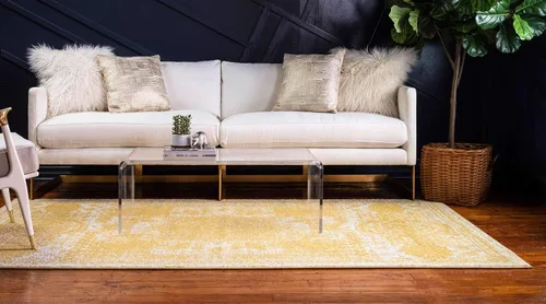 Vista 3 de Unique Loom Bromley Collection Vintage Traditional Medallion Border - Alfombra, Polipropileno, AmarilloCrema