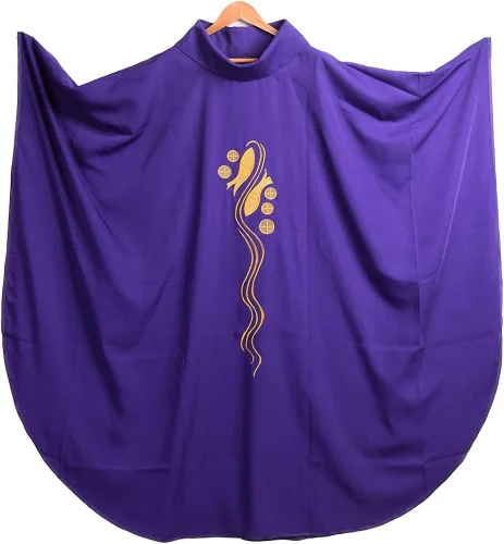 Vista 6 de BLESSUME Celebrant Casulla Iglesia Púrpura Misa Vestiduras