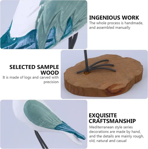 Vista 6 de Sewroro 2 estatuas de madera de gaviota, estatuas de madera de gaviota, estatuas de pájaros, figuras de simulación de aves marinas para centro
