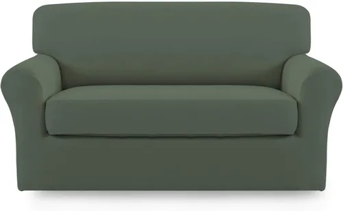 Vista 24 de Easy-Going - Funda elástica de microfibra de 2 piezas para sofá, funda suave de elastano, lavable, parte inferior elástica, protector para muebles