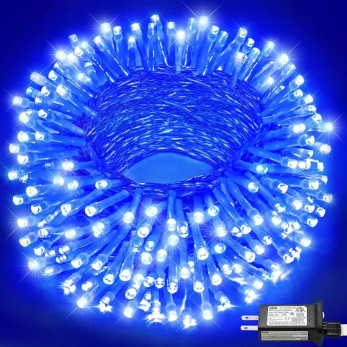 Vista 15 de Tira de 200 luces LED de 66 pies para exteriores, luces de Navidad conectables para interiores, cable transparente, impermeable, 8 modos de luces