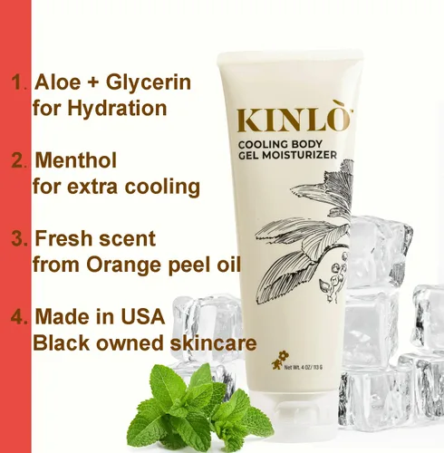 Vista 2 de Kinlo Gel hidratante refrescante Loción corporal hidratante de aloe glicerina mentol mandarina Cuidado de la piel de propiedad negra Gel