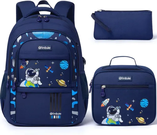 Vista 7 de Fimibuke Mochila infantil para niños, mochila espacial impermeable con caja A1.space Negro