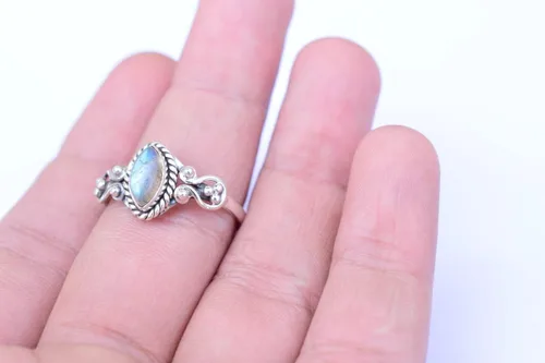 Vista 10 de Ring, 925 Sterling Silver Statement Ring For Women, Handmade Ring Gemstone Promise Ring for Birthday Christmas Gift For Her Ring Size US