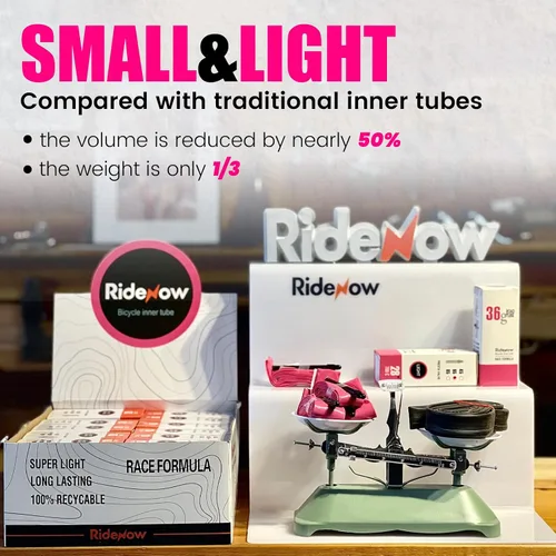 Vista 3 de RideNow TPU Road Bike Inner Tube, 2 Pack Gravel Bike Tube 700 x 32C-47C with 45mm/65mm/85mm Presta Valves, Ultra-Light Puncture Resistant Bicycle