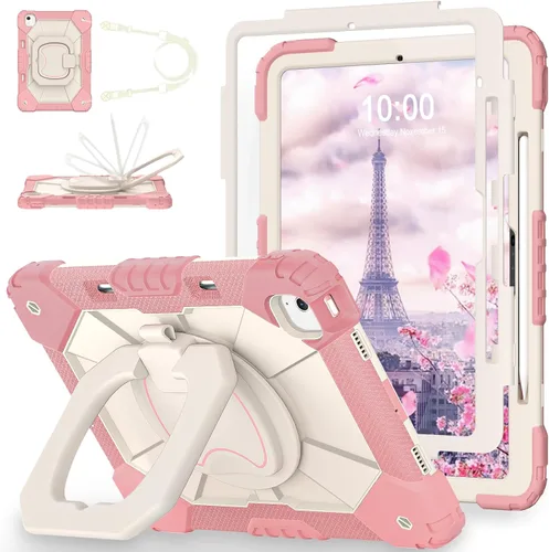 Vista 15 de WESOROL Funda para iPad Air de 13 pulgadas M4/M3/M2 2026/2025/2024 con soporte para lápiz, protector de pantalla, soporte giratorio de 360°, funda