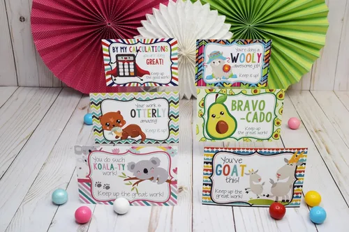 Vista 2 de AmandaCreation - Tarjetas en blanco con temática de animales para estudiantes de profesores, tarjetas de notas de relleno de 4 x 6 pulgadas