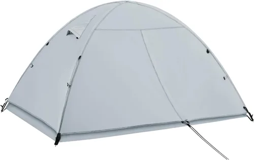 Vista 8 de Tienda de campaña domo ultraligera de doble capa impermeable para 2/4 personas de 4 estaciones para mochileros – Configuración fácil,