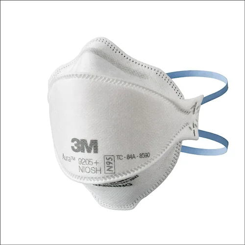 Vista 10 de 3M Aura Particulate Respirator 9205+ N95, Lightweight, 3 Panel Designed Helps Provide Comfortable and Convenient Respiratory Protection, 3-Pack