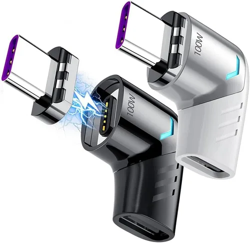 Vista 6 de BoxWave Adaptador compatible con GameSir X2 (versión Bluetooth), adaptador de ángulo MagnetoSnap PD, conector de carga magnético, protector