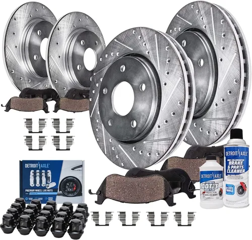 Vista 33 de Detroit Axle - 4 rotores de freno para Chevrolet Cruze 2014 2015 [modelos de motores de gas] Rotores de freno de disco perforados y ranurados